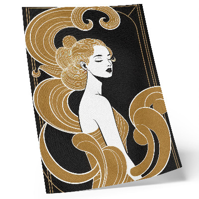 Lienzo decorativo moderno Mujer elegante, líneas artísticas contrastan
