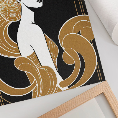 Lienzo decorativo moderno Mujer elegante, líneas artísticas contrastan