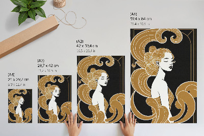 Lienzo decorativo moderno Mujer elegante, líneas artísticas contrastan