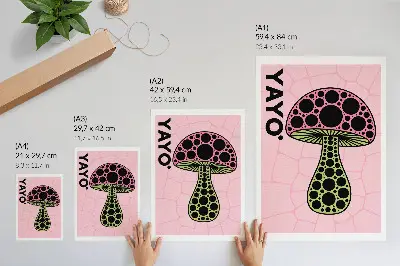 Póster de geometría de hongos con colores saturados de estilo moderno