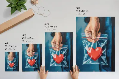 Lámina artística con diseño moderno en contrastes de rojo y azul