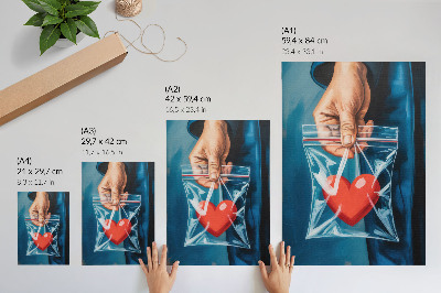 Lámina artística de alta calidad Fuertes contrastes de rojo y azul, estilo moderno.