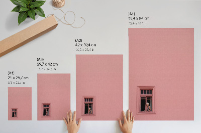 Póster con colores saturados Pared rosa con una figura de ventana