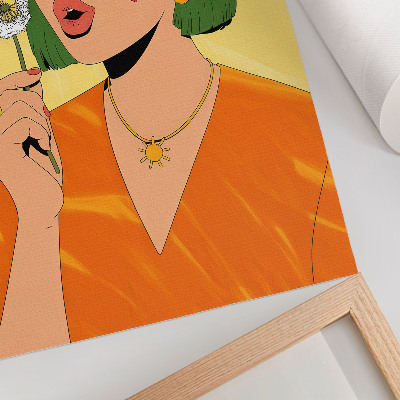 Póster con colores saturados Ilustración pop art con cabello verde