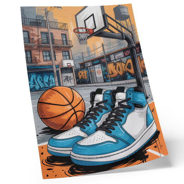 Póster con colores saturados Parque infantil urbano de graffiti al estilo moderno
