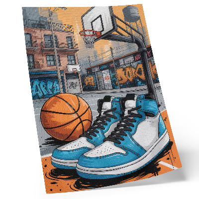 Póster con colores saturados Parque infantil urbano de graffiti al estilo moderno