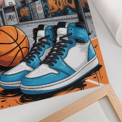 Póster con colores saturados Parque infantil urbano de graffiti al estilo moderno