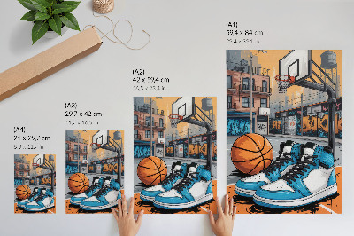 Póster con colores saturados Parque infantil urbano de graffiti al estilo moderno
