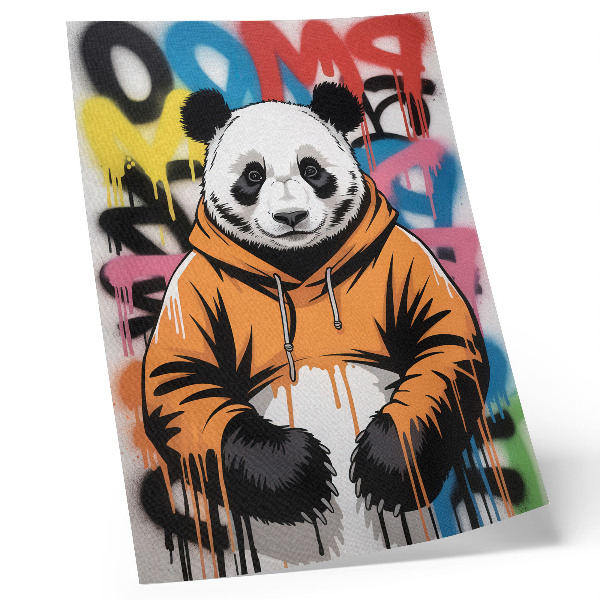 Lámina artística de alta calidad Panda con sudadera de grafiti, estilo callejero