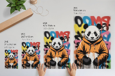 Lámina artística de alta calidad Panda con sudadera de grafiti, estilo callejero