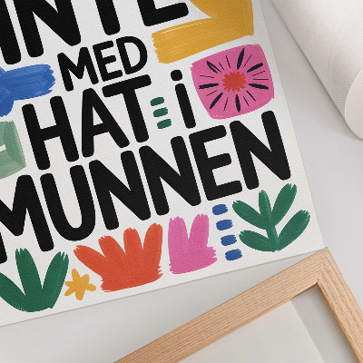 Póster Letras negras con trazos coloridos estilo moderno