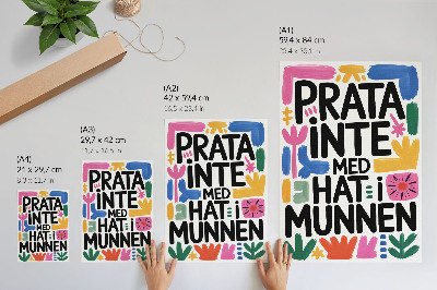 Póster Letras negras con trazos coloridos estilo moderno