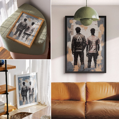 Lienzo decorativo moderno Dos jóvenes con un estilo moderno.