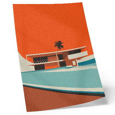 Lienzo decorativo moderno Villa Orange Sky Composición minimalista