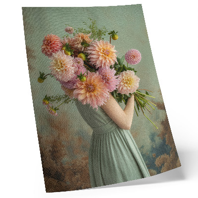 Póster Flores en tonos pastel, naturaleza, elegancia bohemia, armonía