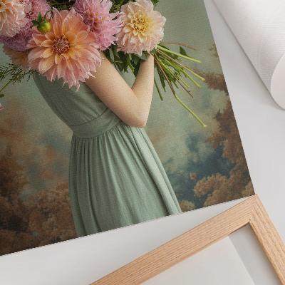 Póster Flores en tonos pastel, naturaleza, elegancia bohemia, armonía
