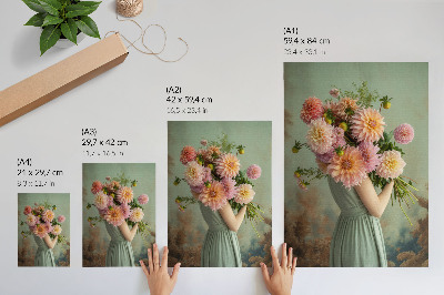 Póster Flores en tonos pastel, naturaleza, elegancia bohemia, armonía
