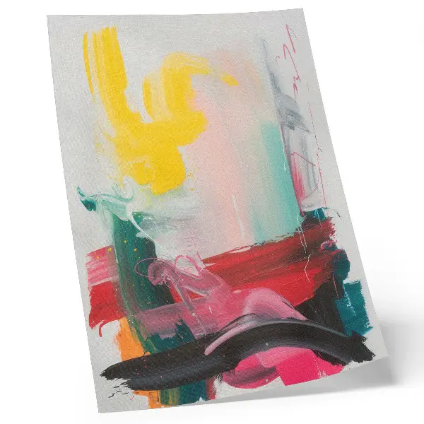 Póster de colores saturados diseño con matices dinámicos, emoción y movimiento