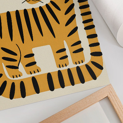 Póster tigre con diseño gráfico en colores intensos
