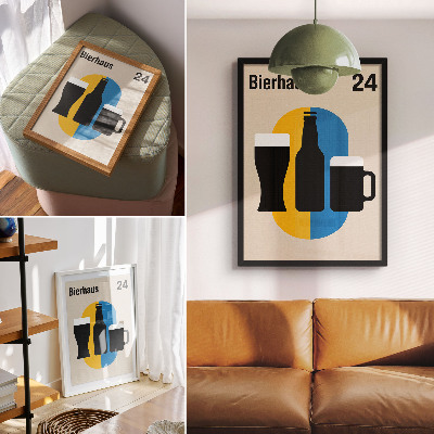 Lienzo decorativo moderno Colores contrastantes y formas geométricas