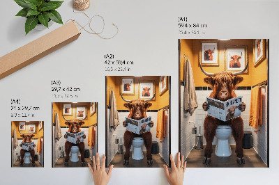 Póster con colores saturados Paredes naranjas búfalo en revista de baño