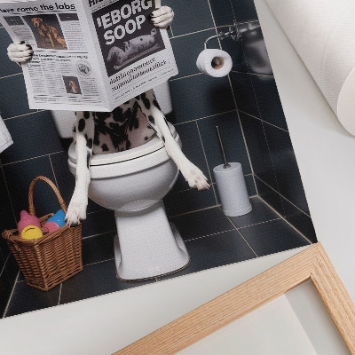 Lienzo decorativo moderno Dálmata leyendo el periódico, arte pop colorido