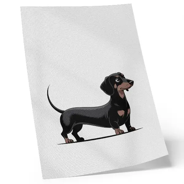 Lámina artística motivo en blanco y negro con el dibujo de un perro