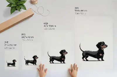 Lámina artística motivo en blanco y negro con el dibujo de un perro