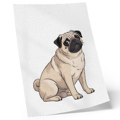 Póster de retrato de perro en estilo ilustrativo con colores saturados y delicados