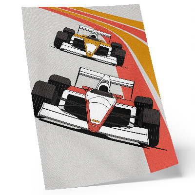 Póster Autos de carreras pista dinámica modernidad