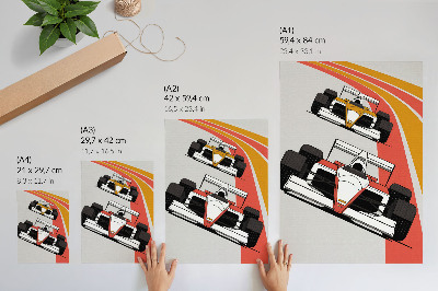Póster Autos de carreras pista dinámica modernidad