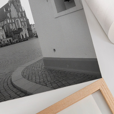 Lienzo decorativo moderno con diseño de elegancia y simetría en arquitectura en blanco y negro