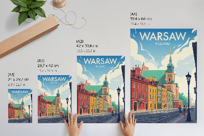 Póster Edificios de apartamentos coloridos, arquitectura de cielo azul