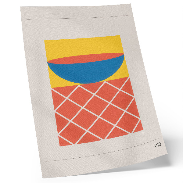 Póster con colores saturados Composición geométrica amarilla, azul y roja