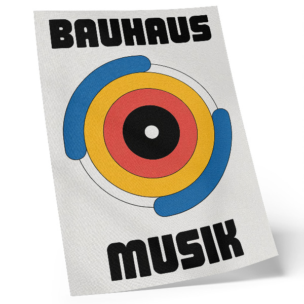 Lienzo decorativo moderno Círculos de estilo Bauhaus, colores fuertes, modernidad