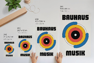 Lienzo decorativo moderno Círculos de estilo Bauhaus, colores fuertes, modernidad