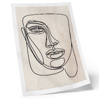 Póster con colores saturados Elegancia minimalista, rostro beige y negro