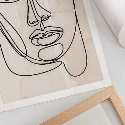 Póster con colores saturados Elegancia minimalista, rostro beige y negro