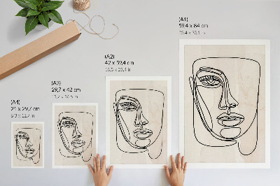 Póster con colores saturados Elegancia minimalista, rostro beige y negro