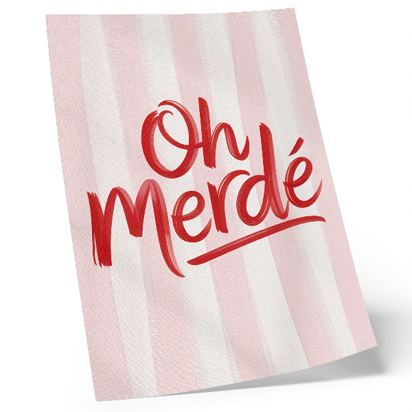 Póster Letras rojas sobre un fondo pastel