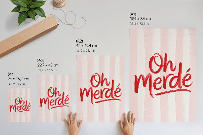Póster Letras rojas sobre un fondo pastel