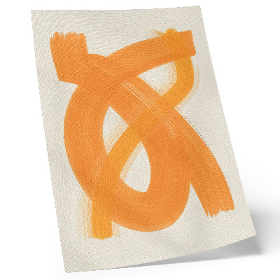 Póster con colores saturados Pinceladas abstractas de color naranja intenso
