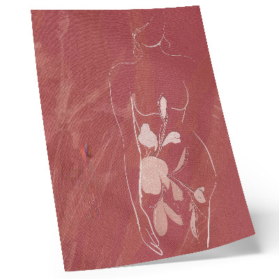 Lienzo decorativo moderno Silueta femenina y flores, delicadeza, minimalismo.