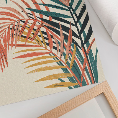 Póster con colores saturados Ilustración de coloridas hojas tropicales