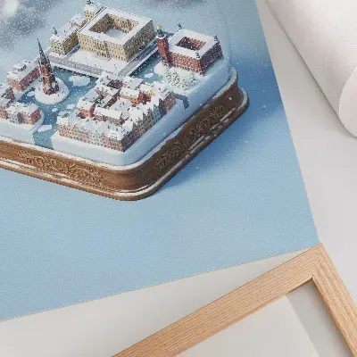 Lienzo decorativo moderno con diseño de arquitectura de Estocolmo bajo clima invernal