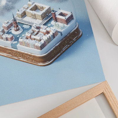 Lienzo decorativo moderno Estocolmo en una esfera de arquitectura moderna y clima invernal