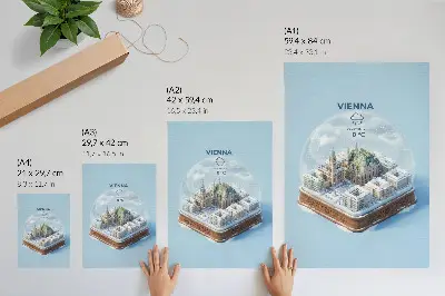 Lámina artística de Viena en esfera de cristal panorama en miniatura de alta calidad