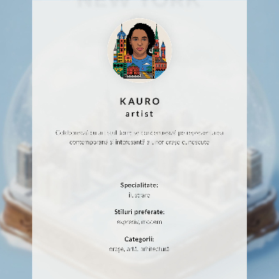Lámina artística de alta calidad Ciudad en una bola de cristal, arquitectura invernal con nieve
