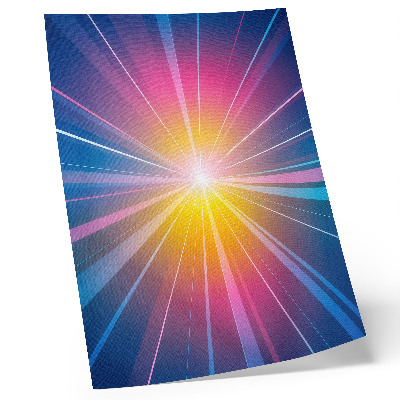 Póster con colores saturados Rayos de colores energéticos punto focal