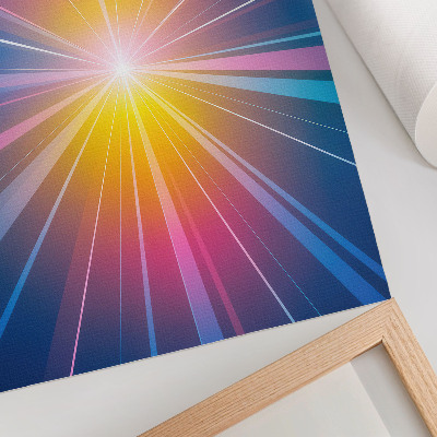 Póster con colores saturados Rayos de colores energéticos punto focal